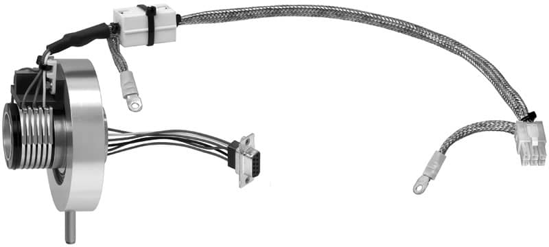 Slip Ring with AMP® connectors added to standard rotor leads.