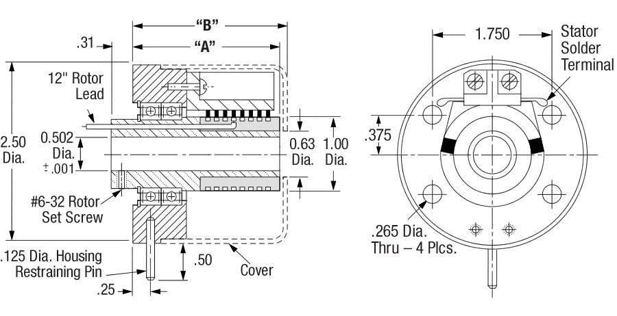 Slip-Ring with 0.50 in bore self contained specifications