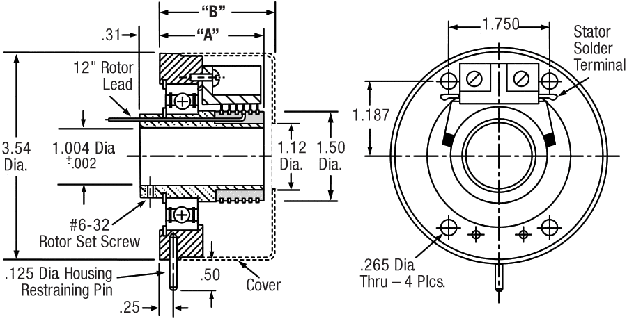 Slip-Ring with 1.00 in bore self-contained specifications