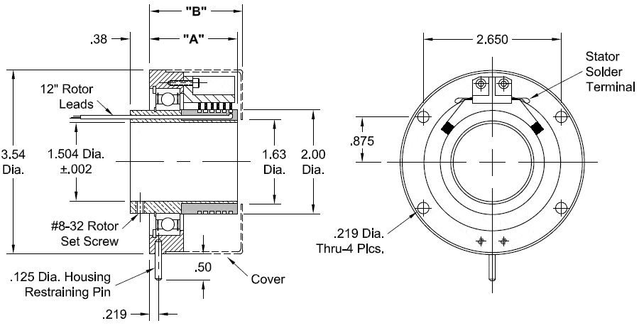 Slip-Ring with 1.50 in bore self-contained reduced clearance specifications