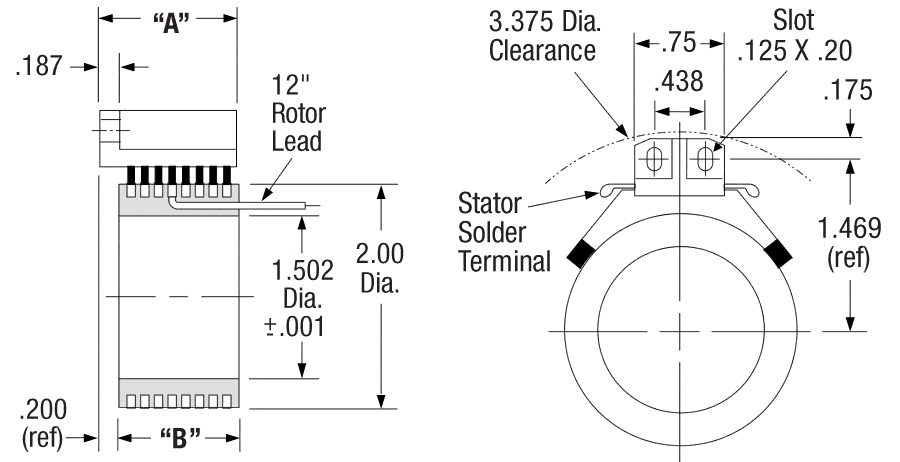 Slip-Ring with 1.50 in bore separate rotor and brush block assembly
