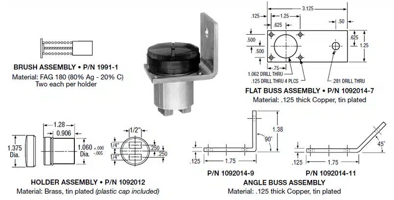 50 AMP CAPACITY TWO EACH 1/4” X 1/2” RECTANGULAR
